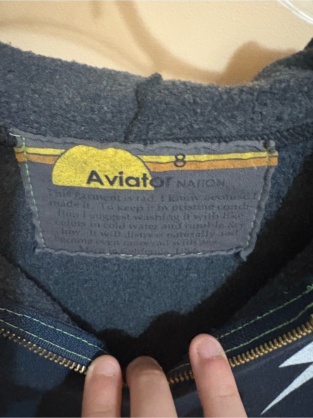 Aviator Nation Kids’ Bolt Print Zip Hoodie in Charcoal/White - Picture 4 of 5